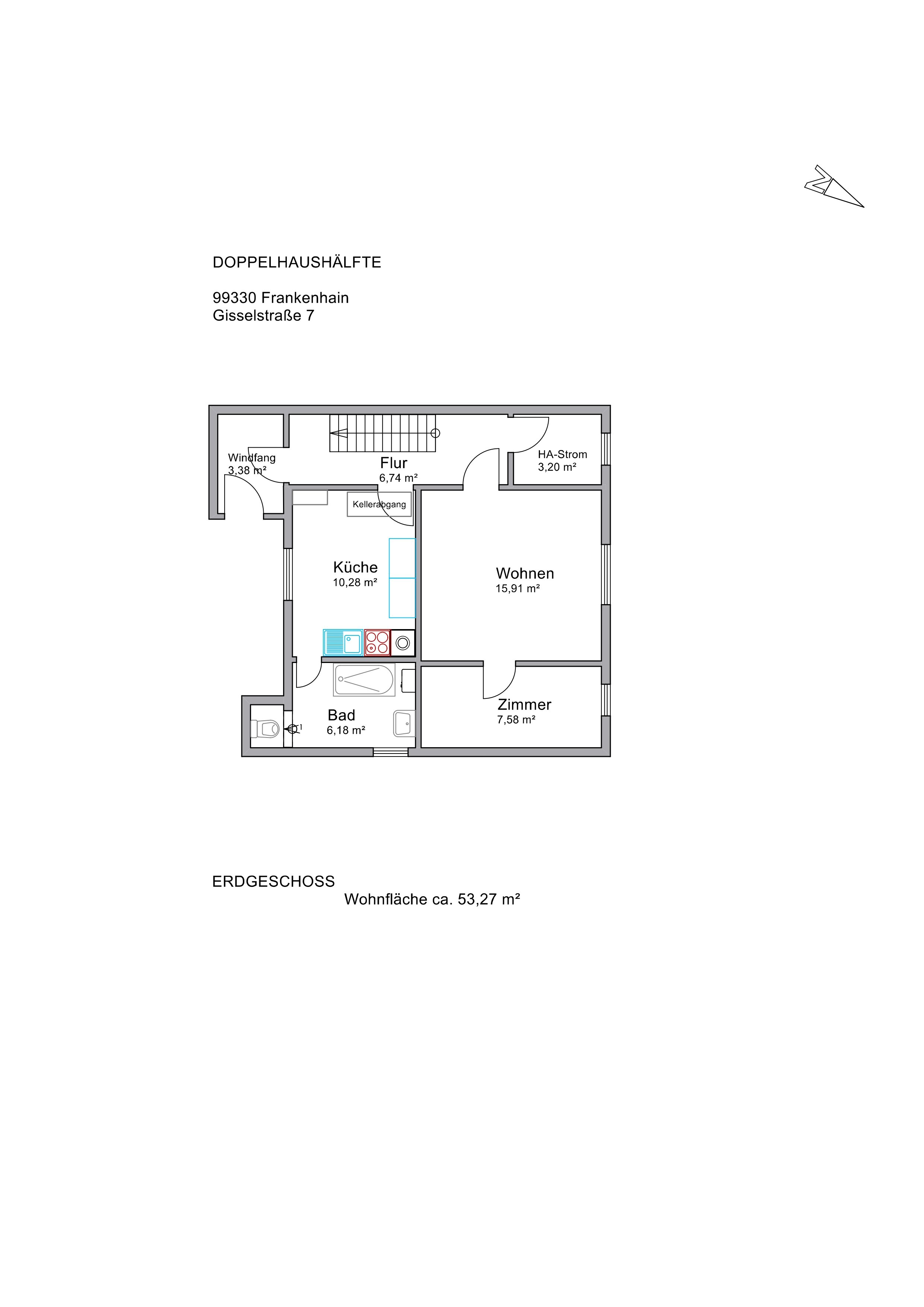 Doppelhaushälfte zum Kauf 90.000 € 6 Zimmer 100 m²<br/>Wohnfläche 43 m²<br/>Grundstück Gisselstraße 7 Geratal 99330