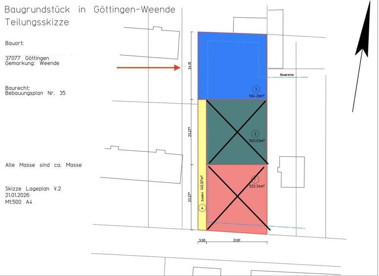 Grundstück zum Kauf provisionsfrei 375.000 € 575 m² Grundstück Weende Göttingen 37077