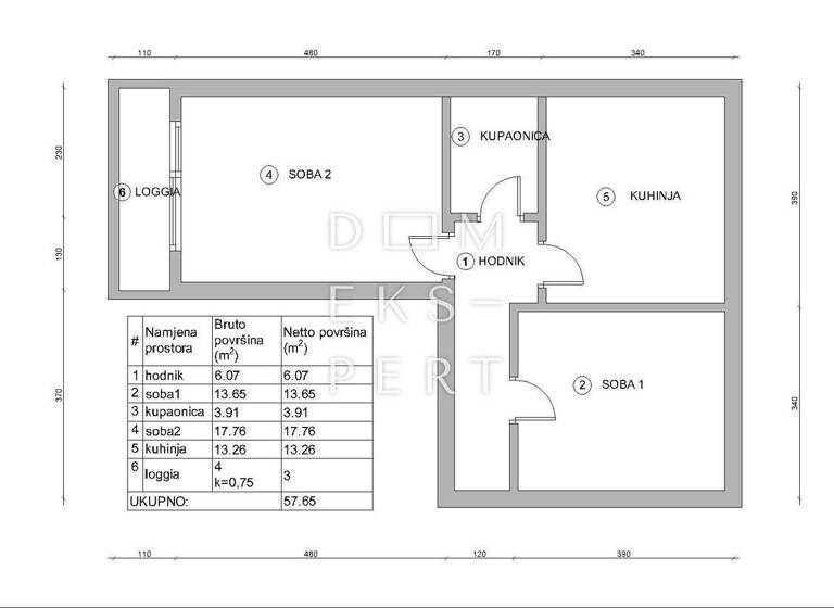 Wohnung zum Kauf 209.500 € 3 Zimmer 57 m² 4. Geschoss Tresnjevka - Jug 10000