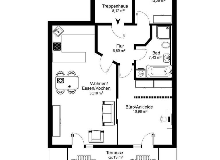 Wohnung zum Kauf 359.000 € 3 Zimmer 76,6 m² Tengling Taching am See 83373