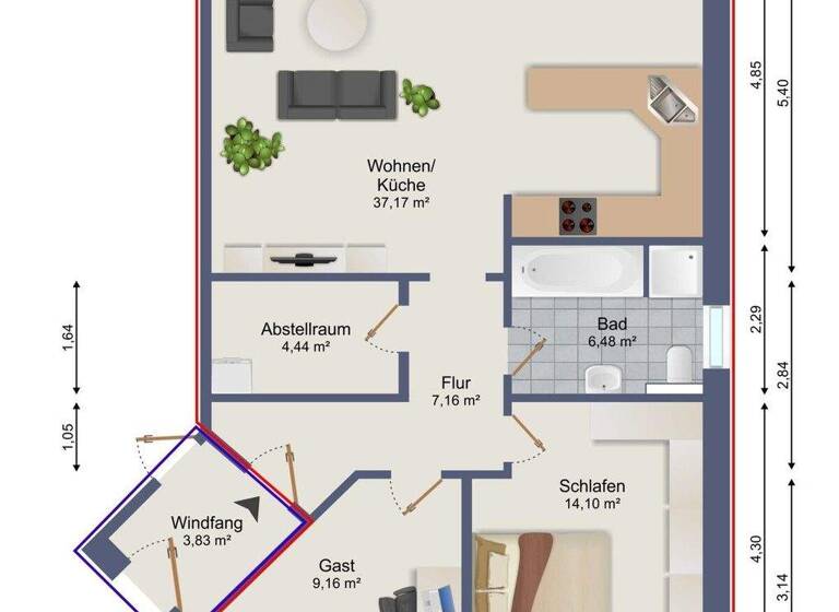 Wohnung zum Kauf 295.000 € 3 Zimmer 78,5 m² EG Wesenberg 23858