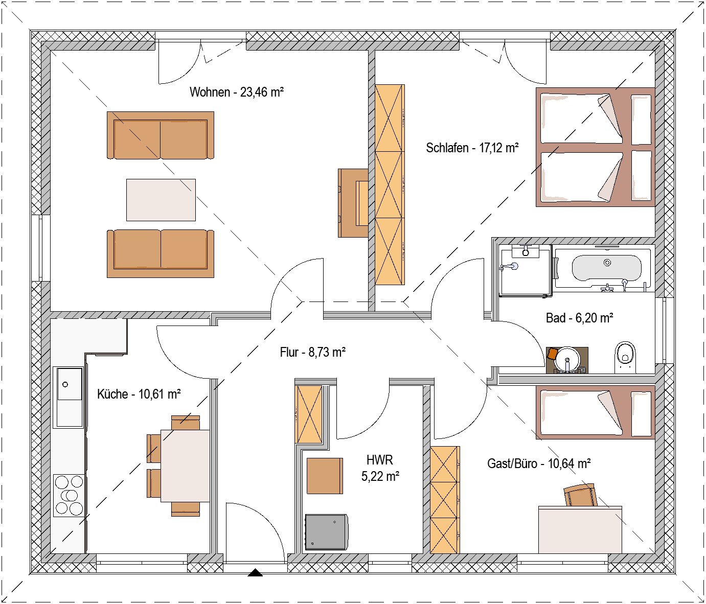 Bungalow zum Kauf provisionsfrei 518.990 € 3 Zimmer 82 m²<br/>Wohnfläche 540 m²<br/>Grundstück Lindenthal Leipzig 04158