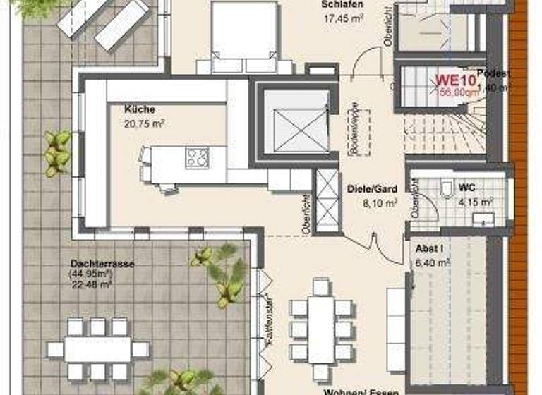 Wohnung zur Miete - Erstbezug 2.350 € 3 Zimmer 156 m² 3. Geschoss Soest 59494