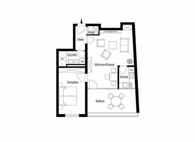Wohnung zum Kauf 239.000 € 2 Zimmer 57 m² Niehl Köln 50735