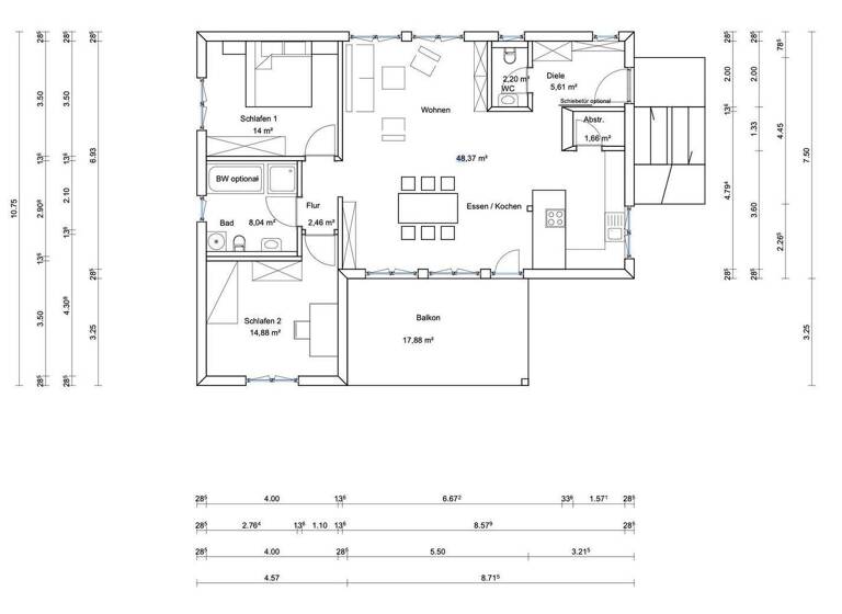 Wohnung zur Miete 1.390 € 3,5 Zimmer 106,2 m² 1. Geschoss frei ab sofort Meßkircher Straße 159A Zizenhausen Stockach 78333