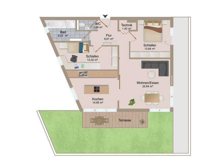 WG-Zimmer zum Kauf 340.000 € 3 Zimmer 82,5 m² EG Lehn 59/3 Längenfeld 6444