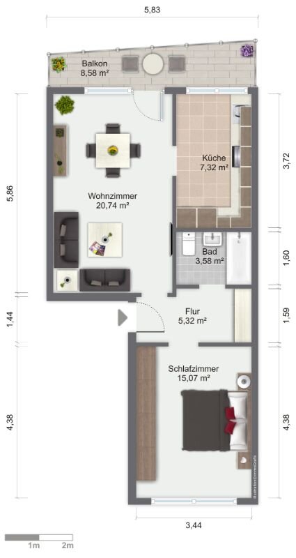 Wohnung zur Miete 298 € 2 Zimmer 57,3 m²<br/>Wohnfläche 5.<br/>Geschoss Hussitenstr. 7 Königshufen Görlitz 02828