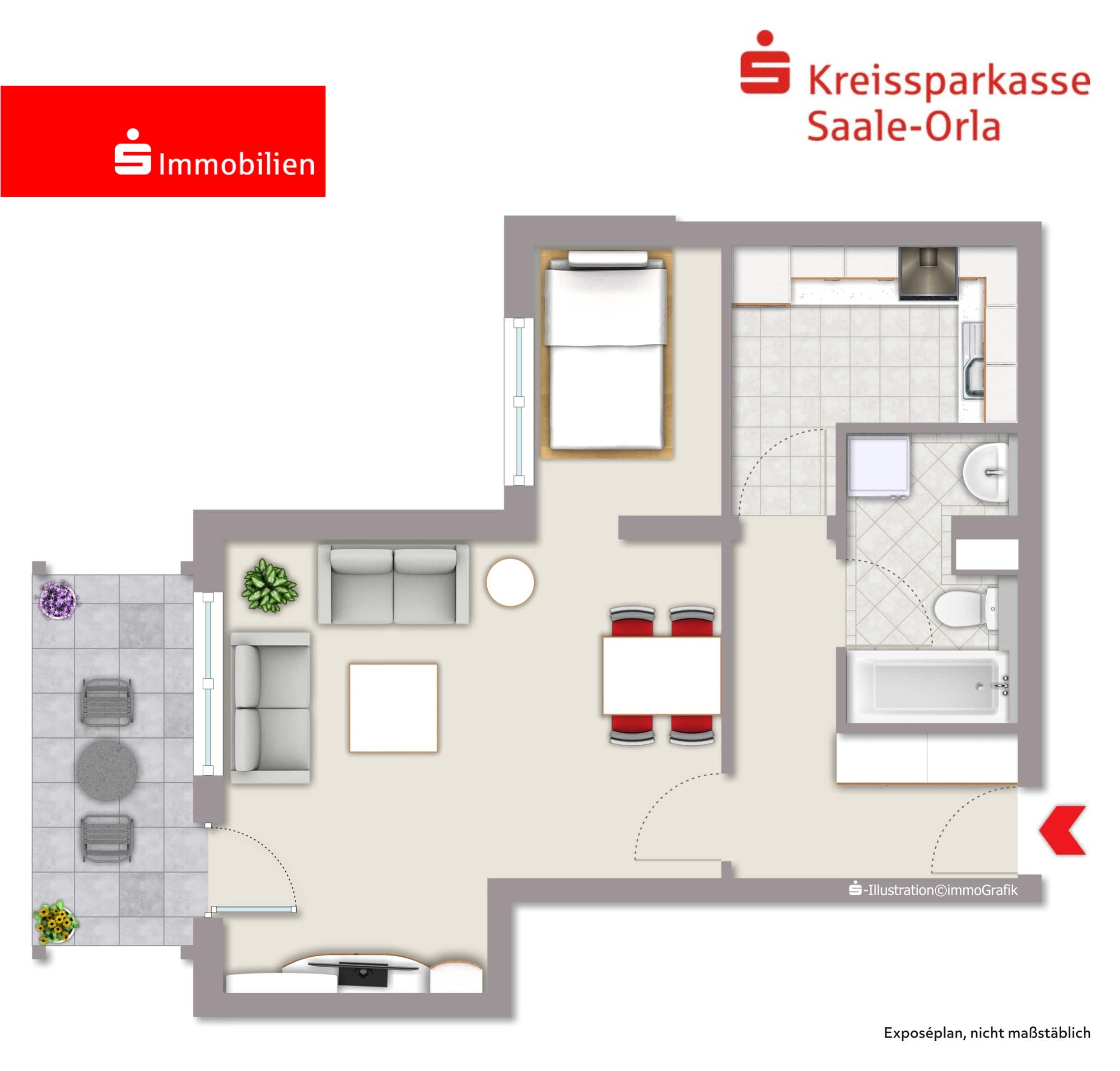 Wohnung zum Kauf 60.000 € 2 Zimmer 48 m²<br/>Wohnfläche Krölpa Krölpa 07387