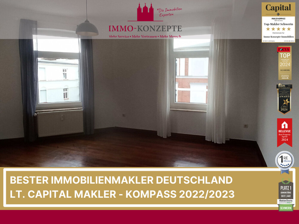 Wohnung zur Miete 440 € 2 Zimmer 40 m²<br/>Wohnfläche Paulsstadt Schwerin 19053