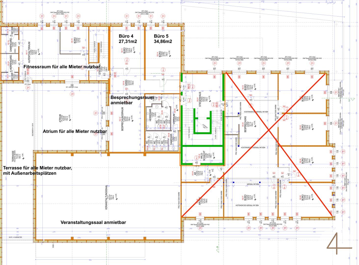 Büro-/Praxisfläche zur Miete 12,58 € 34,9 m²<br/>Bürofläche Mannsdorf an der Donau 2304