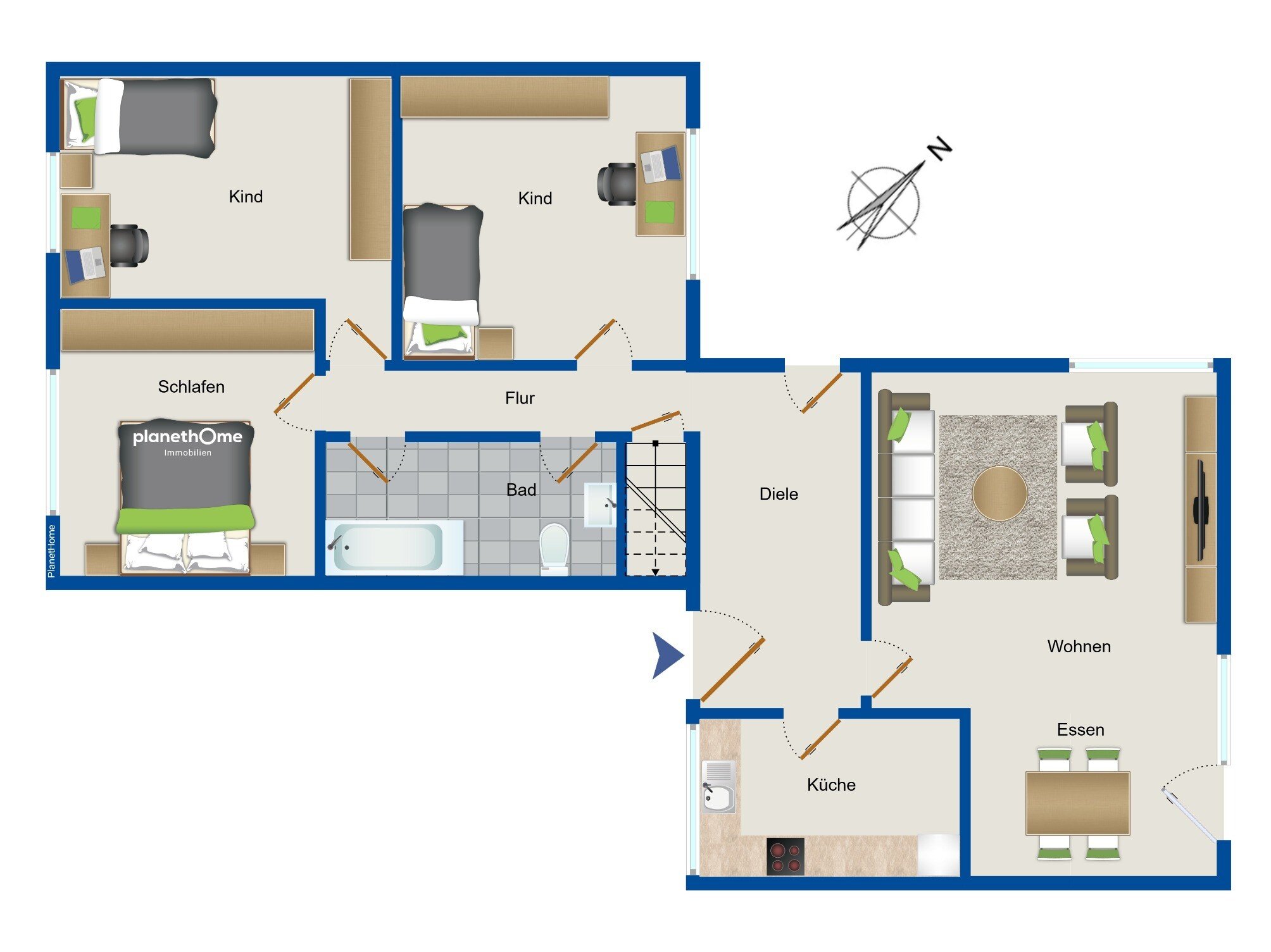 Reihenmittelhaus zum Kauf 199.900 € 4 Zimmer 105 m²<br/>Wohnfläche 568 m²<br/>Grundstück Buntekuh Lübeck 23558