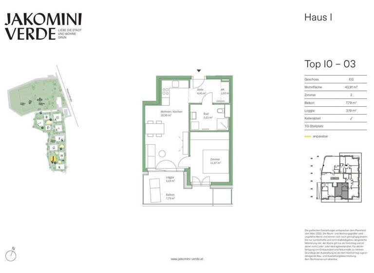Wohnung zum Kauf - Erstbezug 219.000 € 2 Zimmer 43,9 m² EG Kasernstraße 30I Jakomini Graz 8010