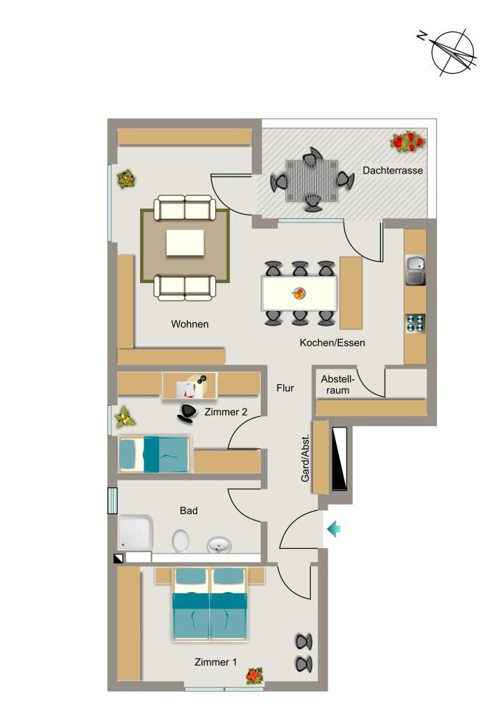 Wohnung zur Miete 1.251 € 3,5 Zimmer 95,7 m²<br/>Wohnfläche 3.<br/>Geschoss Franz-Balke-Weg 42 Westend Mönchengladbach 41065