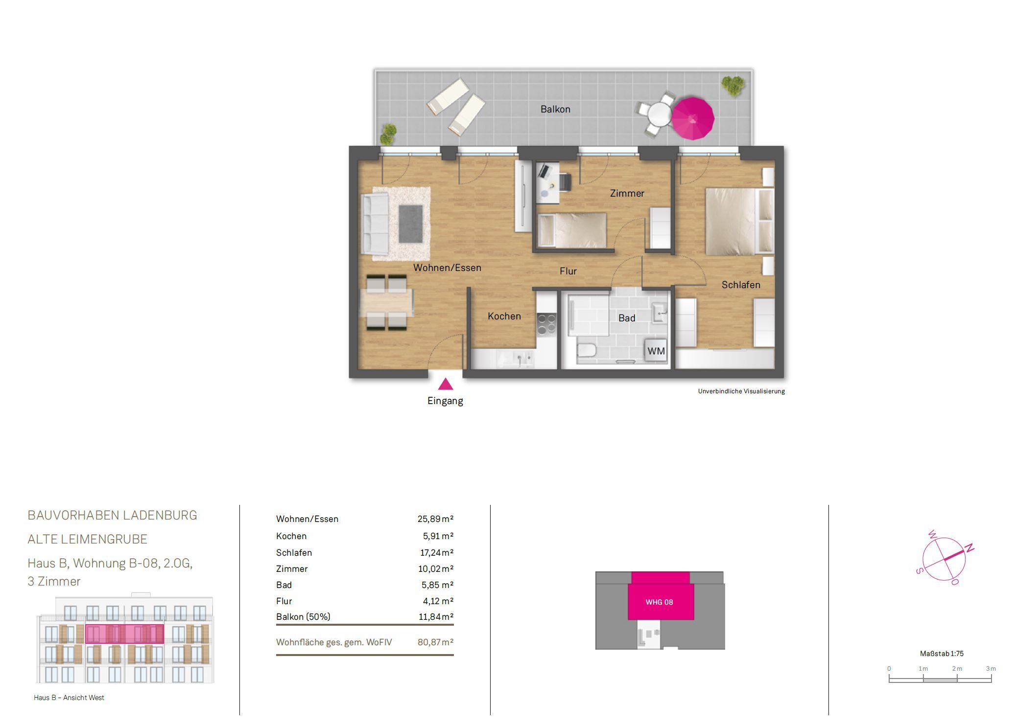 Wohnung zum Kauf provisionsfrei 469.900 € 3 Zimmer 81 m²<br/>Wohnfläche 1.<br/>Geschoss ab sofort<br/>Verfügbarkeit Alte Leimgrube Ladenburg 68526