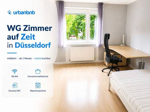 WG-Zimmer zur Miete auf Zeit 650 € 14 m² frei ab 01.10.2026 Kiesselbachstraße Holthausen Stadtbezirk 9 40589