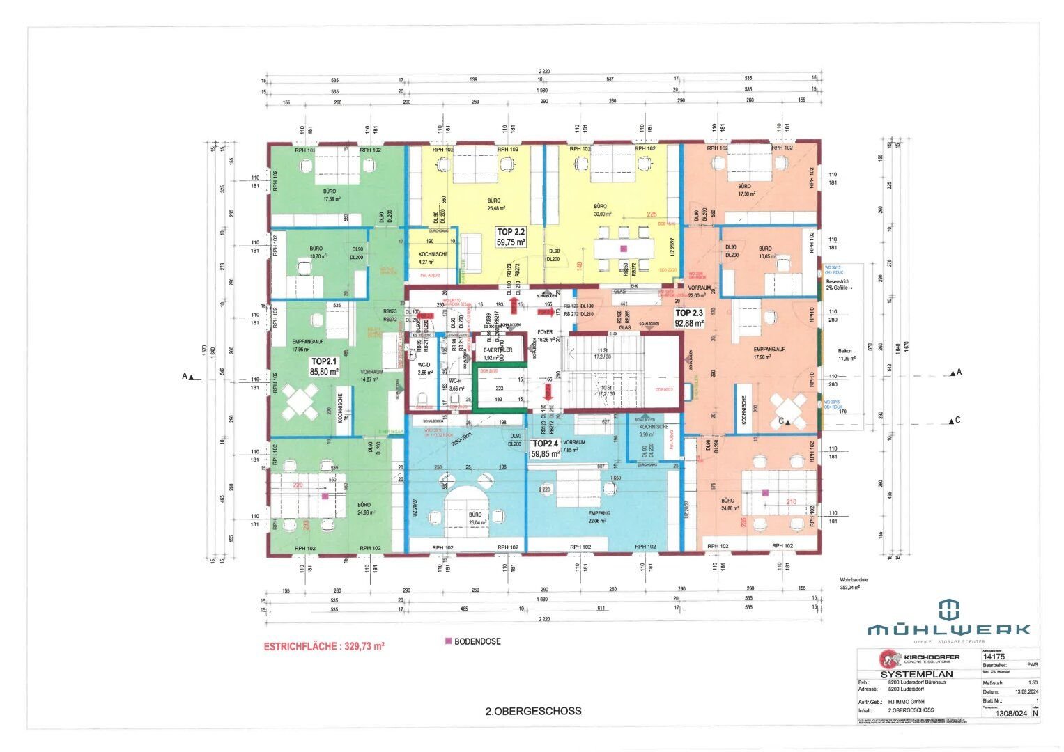 Büro-/Praxisfläche zur Miete 10,80 € 3 Zimmer 59,8 m²<br/>Bürofläche Ludersdorf 8200