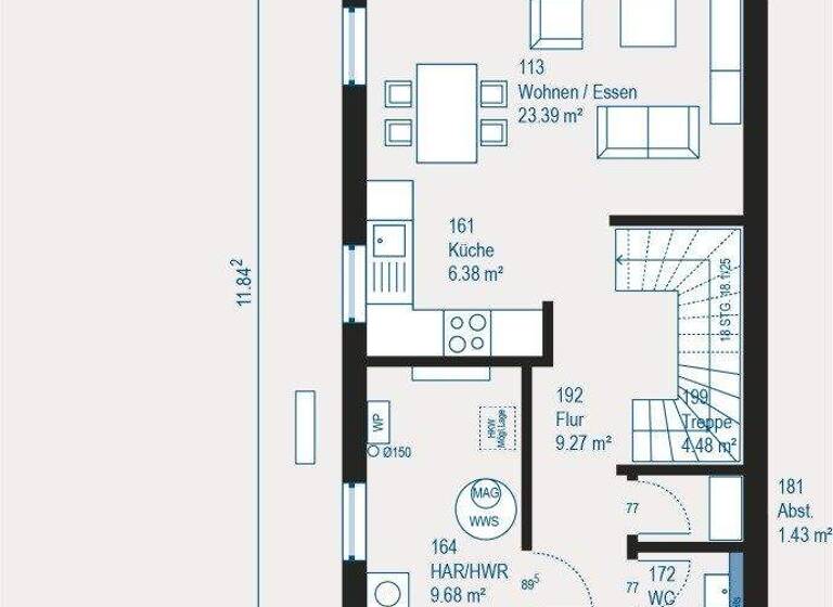 Doppelhaushälfte zum Kauf provisionsfrei 536.359 € 4 Zimmer 113 m² 660 m² Grundstück Ende Herdecke 58313