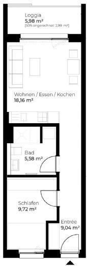 Wohnung zur Miete 785 € 2 Zimmer 46,4 m²<br/>Wohnfläche 1.<br/>Geschoss ab sofort<br/>Verfügbarkeit Beim Turm Luxemburg 25 Neu-Kürenz 2 Trier 54296