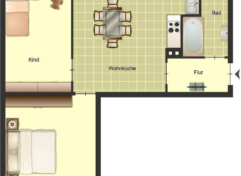 Wohnung zur Miete 469 € 2 Zimmer 50,9 m² 1. Geschoss Mündelheimer Straße 90A Huckingen Duisburg 47259