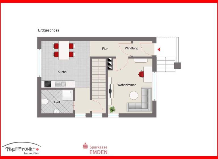 Reihenendhaus zum Kauf 119.500 € 4 Zimmer 78 m² 353 m² Grundstück Barenburg Emden 26721