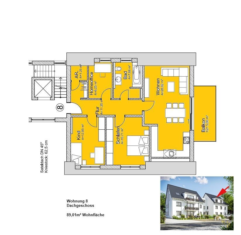 Studio zum Kauf provisionsfrei als Kapitalanlage geeignet 438.500 € 3 Zimmer 89 m²<br/>Wohnfläche Von Pappenheim Str. Forchheim Forchheim 91301