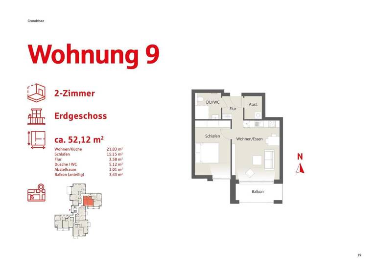 Wohnung zum Kauf - Erstbezug 299.000 € 2 Zimmer 52,1 m² Salzhausen 21376