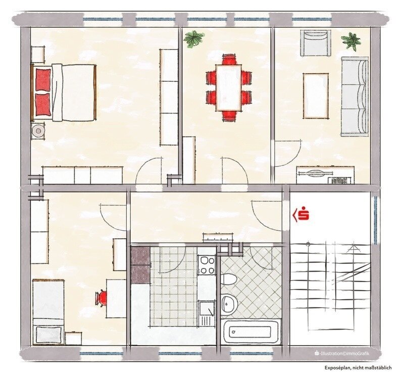 Wohnung zum Kauf 129.000 € 4 Zimmer 76 m²<br/>Wohnfläche 2.<br/>Geschoss ab sofort<br/>Verfügbarkeit Ostviertel Recklinghausen 45665