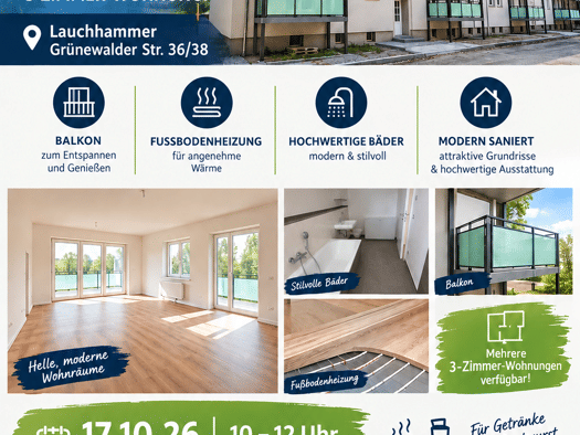 Wohnung zur Miete 535 € 3 Zimmer 71 m² frei ab sofort Lauchhammer Lauchhammer 01979