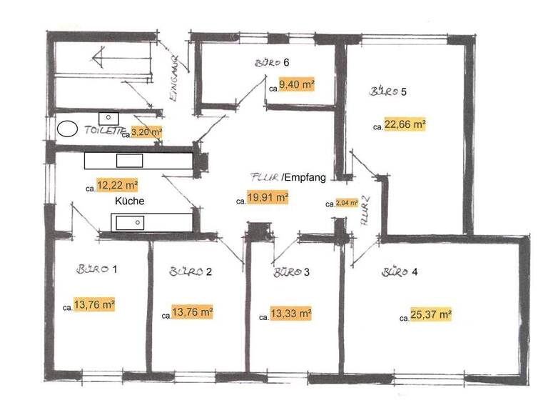 Büro zur Miete provisionsfrei 990 € 6 Zimmer 131,6 m² Bürofläche teilbar ab 131,6 m² Peiting 86971