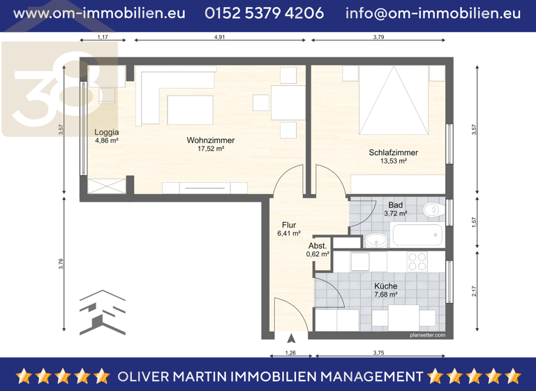 Wohnung zum Kauf 149.000 € 2 Zimmer 52 m² 2. Geschoss Innenstadt Braunschweig 38100