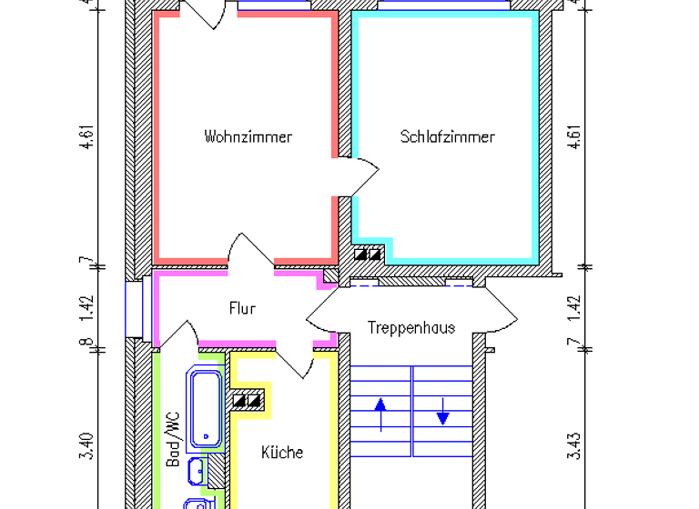 Wohnung zur Miete 251 € 2 Zimmer 49,3 m² 4. Geschoss C.-von-Ossietzky-Str. 175 Gablenz Chemnitz 09127