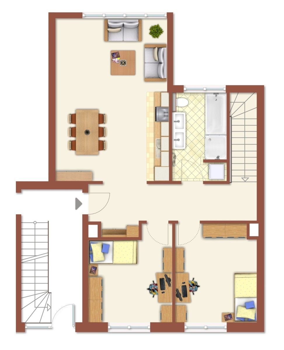 Maisonette zur Miete 1.495 € 4,5 Zimmer 99 m²<br/>Wohnfläche EG<br/>Geschoss Neue Werderstr. 4-5 Kröpeliner-Tor-Vorstadt Rostock 18057