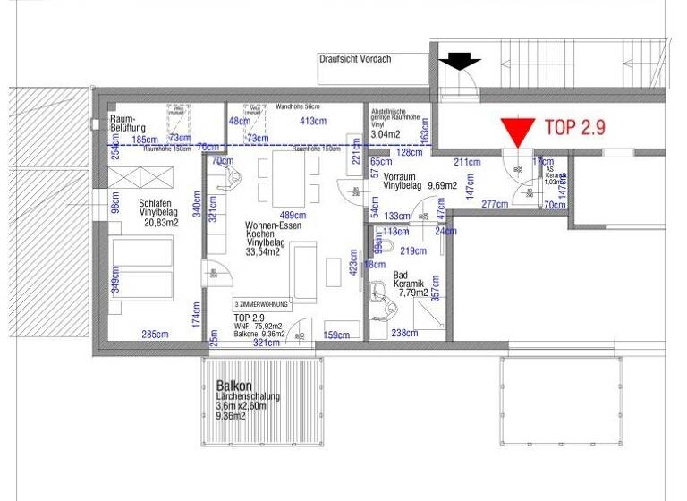 Wohnung zur Miete 763 € 2 Zimmer 75,9 m² 2. Geschoss Kreuzweg Lichtenegg Wels 4600