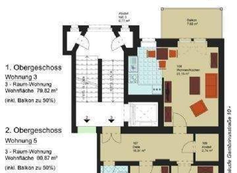 Wohnung zum Kauf 262.000 € 3 Zimmer 79,8 m² 1. Geschoss Gambrinusstraße 12 Friedrichstadt Dresden 01159