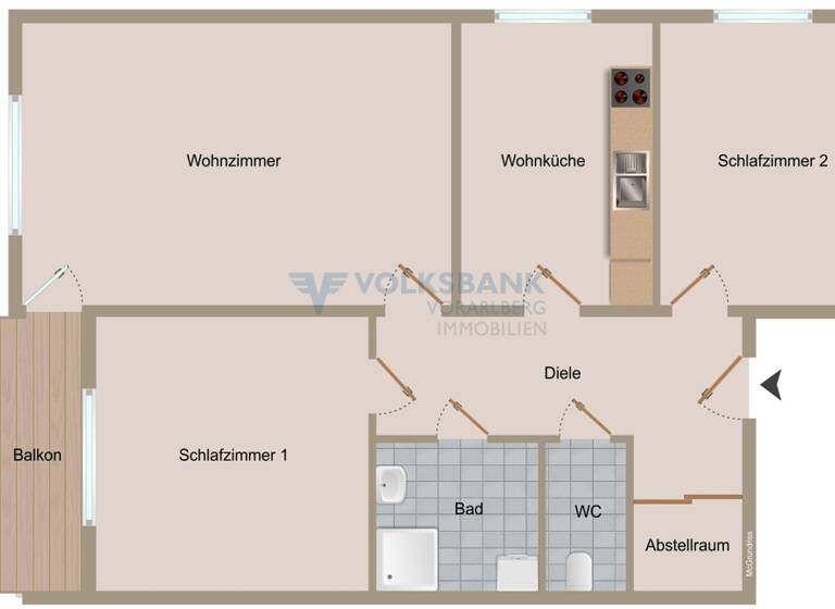 Wohnung zum Kauf 344.490 € 3,5 Zimmer 89,5 m² Holzstraße 12 Lustenau 6890