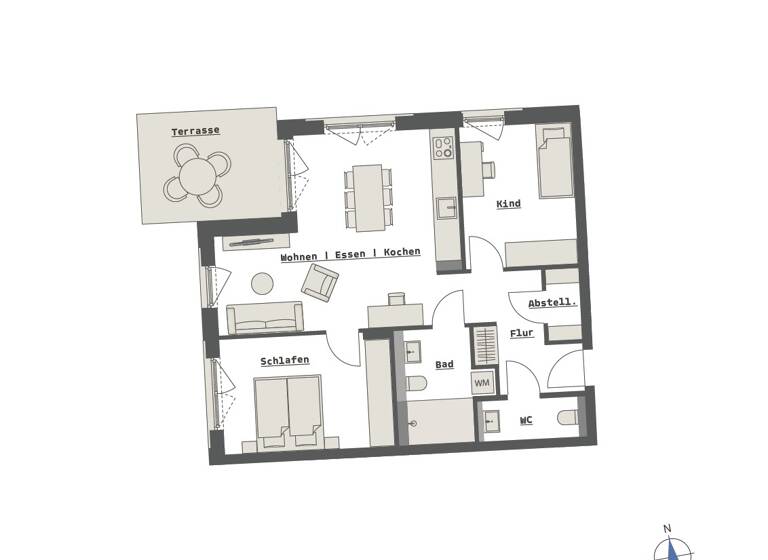 Wohnung zum Kauf - Erstbezug provisionsfrei 480.000 € 3 Zimmer 82,1 m² EG Ludwigsfeld Neu-Ulm 89231