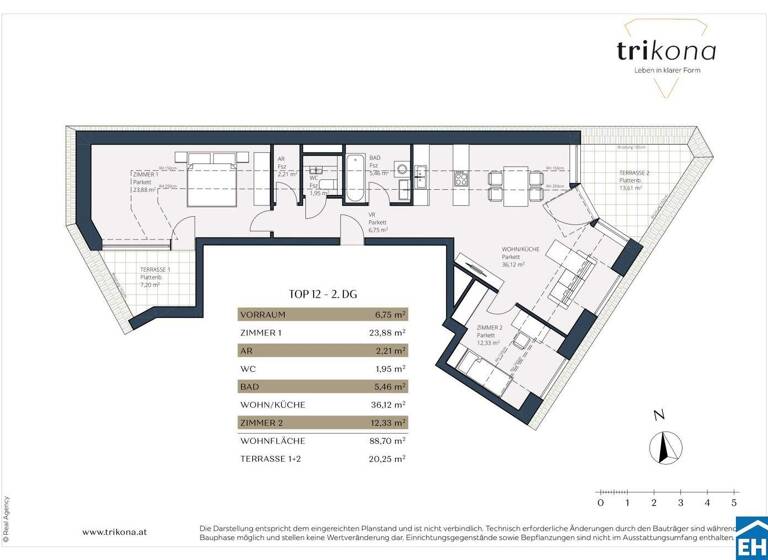 Wohnung zum Kauf 559.000 € 3 Zimmer 88,7 m² 5. Geschoss Wien 1110