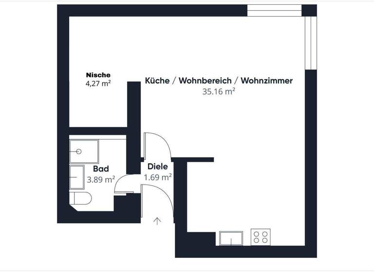 Wohnung zum Kauf 189.000 € 1,5 Zimmer 45,1 m² 1. Geschoss List Hannover 30163