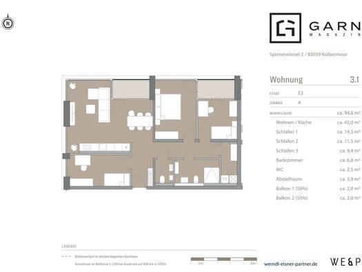 Wohnung zur Miete - Erstbezug 2.140 € 4 Zimmer 95 m² 3. Geschoss frei ab 01.11.2026 Kolbermoor 83059