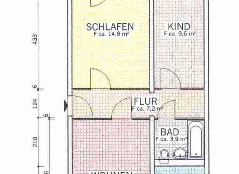 Wohnung zur Miete 318 € 3 Zimmer 59,9 m² 4. Geschoss frei ab 01.04.2026 Fronstraße 14 Döbeln 04720