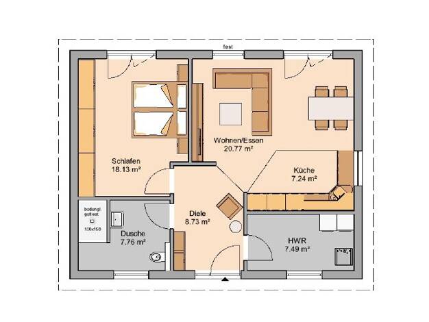 Bungalow zum Kauf provisionsfrei 302.744 € 3 Zimmer 76 m² 545 m² Grundstück Rabenstein Rabenstein 09117