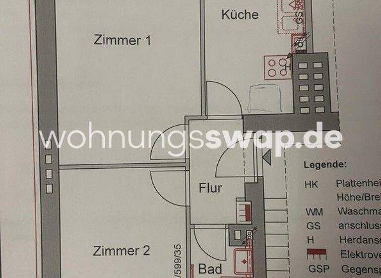 Wohnung zur Miete Tauschwohnung 432 € 2 Zimmer 42 m² 3. Geschoss Weißensee Berlin 13086
