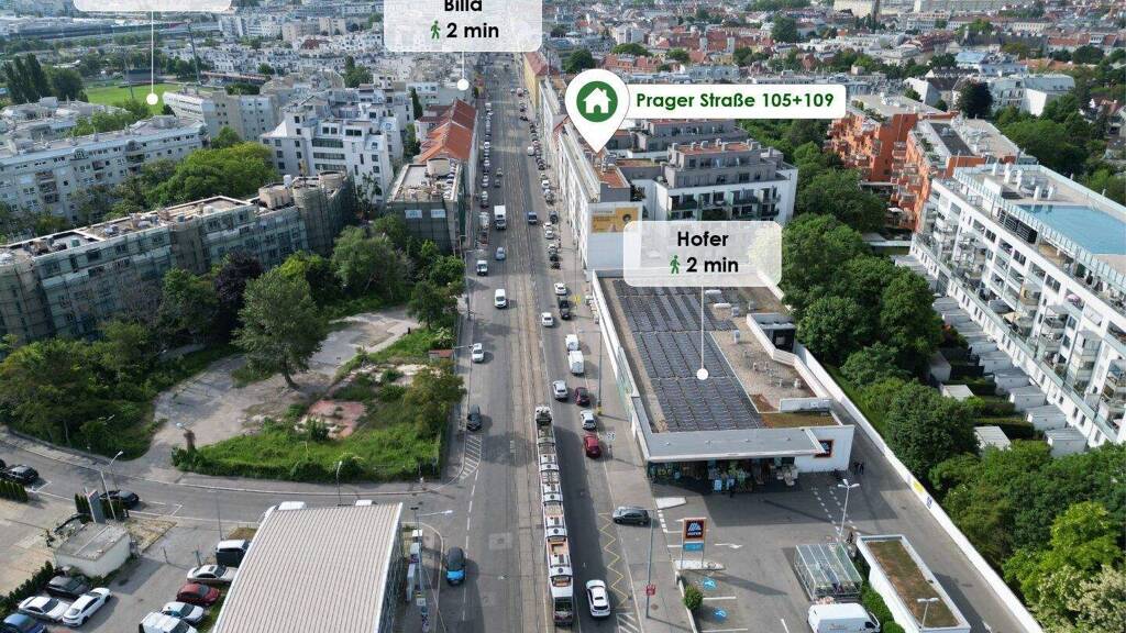 Wohnung zur Miete 639 € 2 Zimmer 38,8 m² 5. Geschoss frei ab sofort Prager Straße 105 + 109 Wien 1210