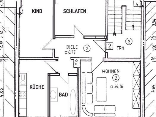 Wohnung zur Miete 785 € 3 Zimmer 73,5 m² 2. Geschoss Huttenstraße 4 West Jena 07743
