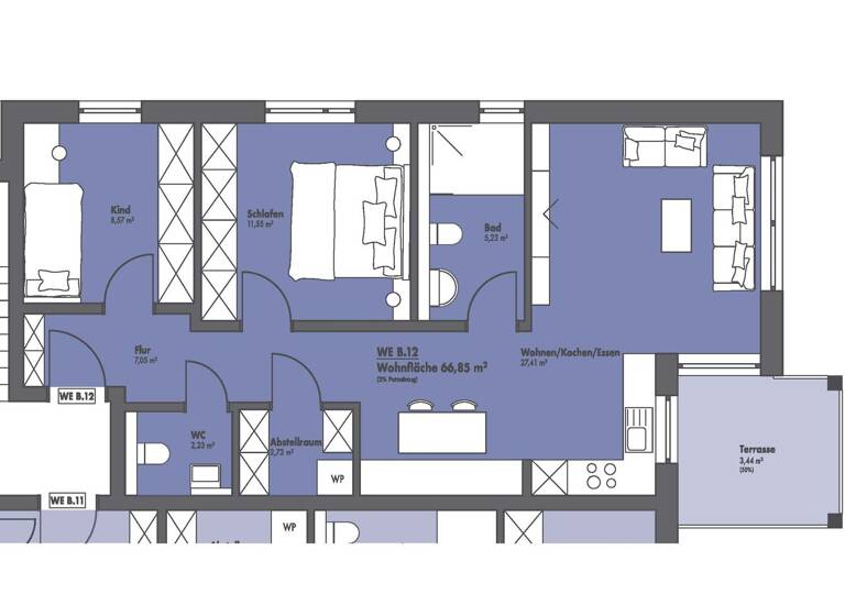 Wohnung zur Miete 815 € 3,5 Zimmer 67 m² Geschoss 2/4 frei ab 01.07.2026 Haiger 35708