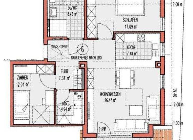Wohnung zur Miete - Erstbezug 1.235 € 3 Zimmer 81 m² 2. Geschoss frei ab 01.07.2026 Waldrems Backnang 71522