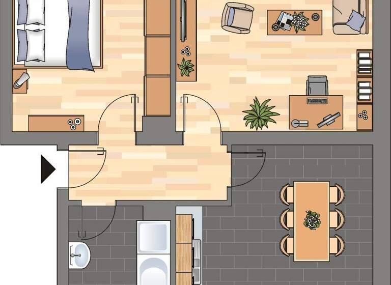 Wohnung zur Miete 499 € 2 Zimmer 59 m² EG Mellinghofer Straße 68 Bermensfeld Oberhausen 46047