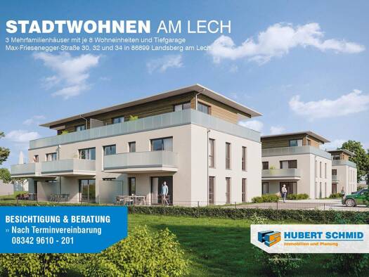 Wohnung zum Kauf - Neubau provisionsfrei 626.800 € 3 Zimmer 83,6 m² 1. Geschoss frei ab 30.06.2026 Max-Friesenegger-Straße 34 Landsberg Landsberg am Lech 86899