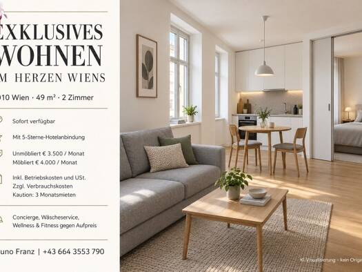 Wohnung zur Miete 3.500 € 2 Zimmer 49 m² Wien 1010