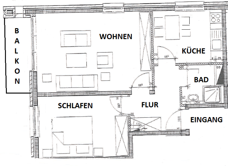 Wohnung zur Miete 375 € 2 Zimmer 63,7 m²<br/>Wohnfläche EG<br/>Geschoss Wismarer Straße 20 Weida Riesa 01587